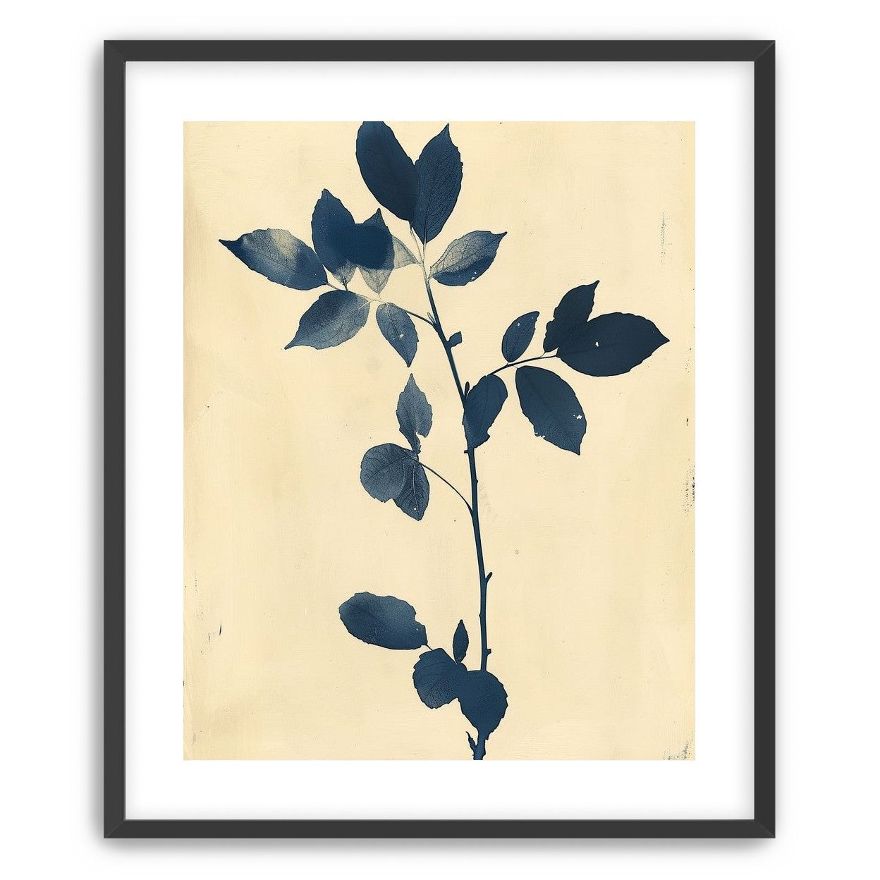 Blue leaves on cream air