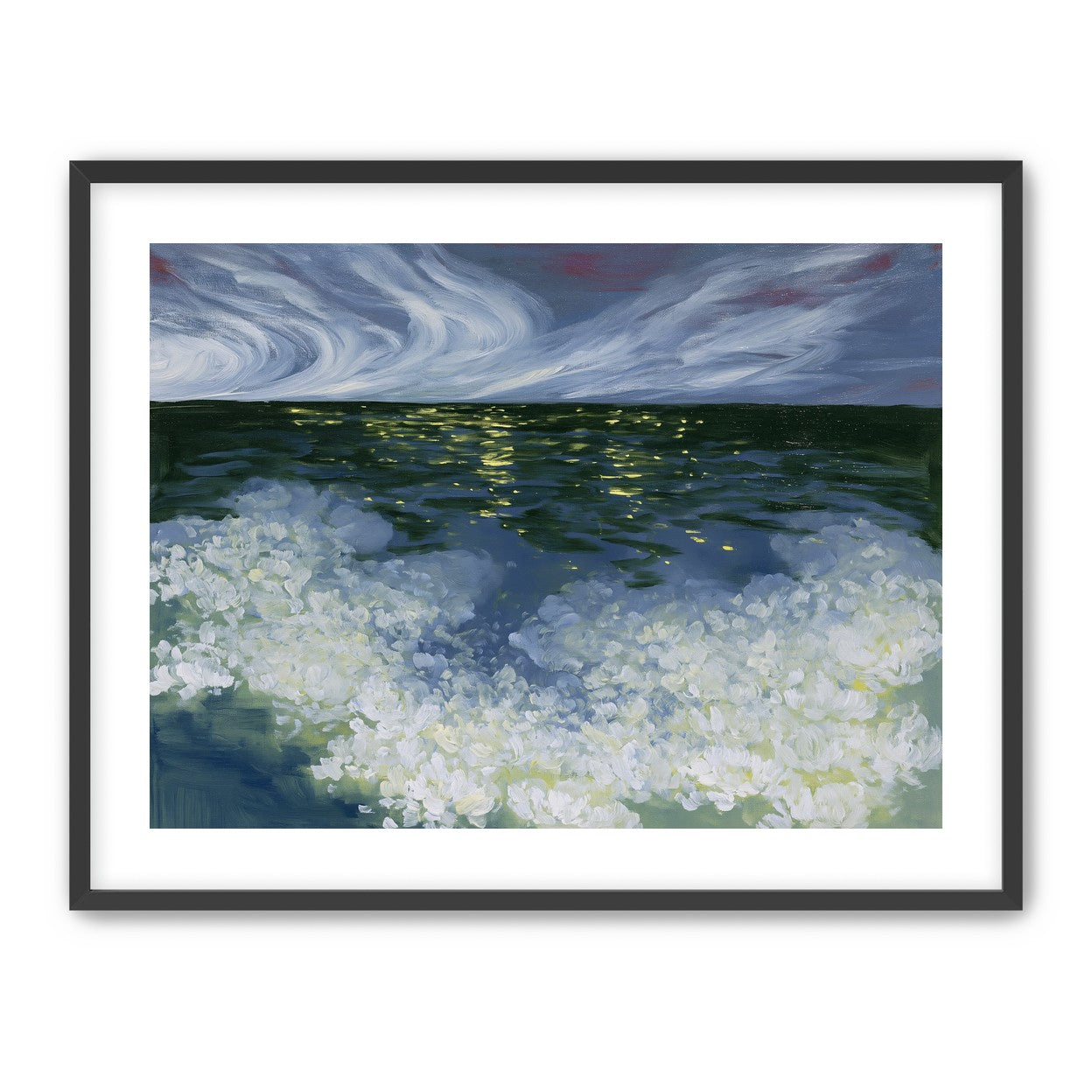 Foam and starlight at sea