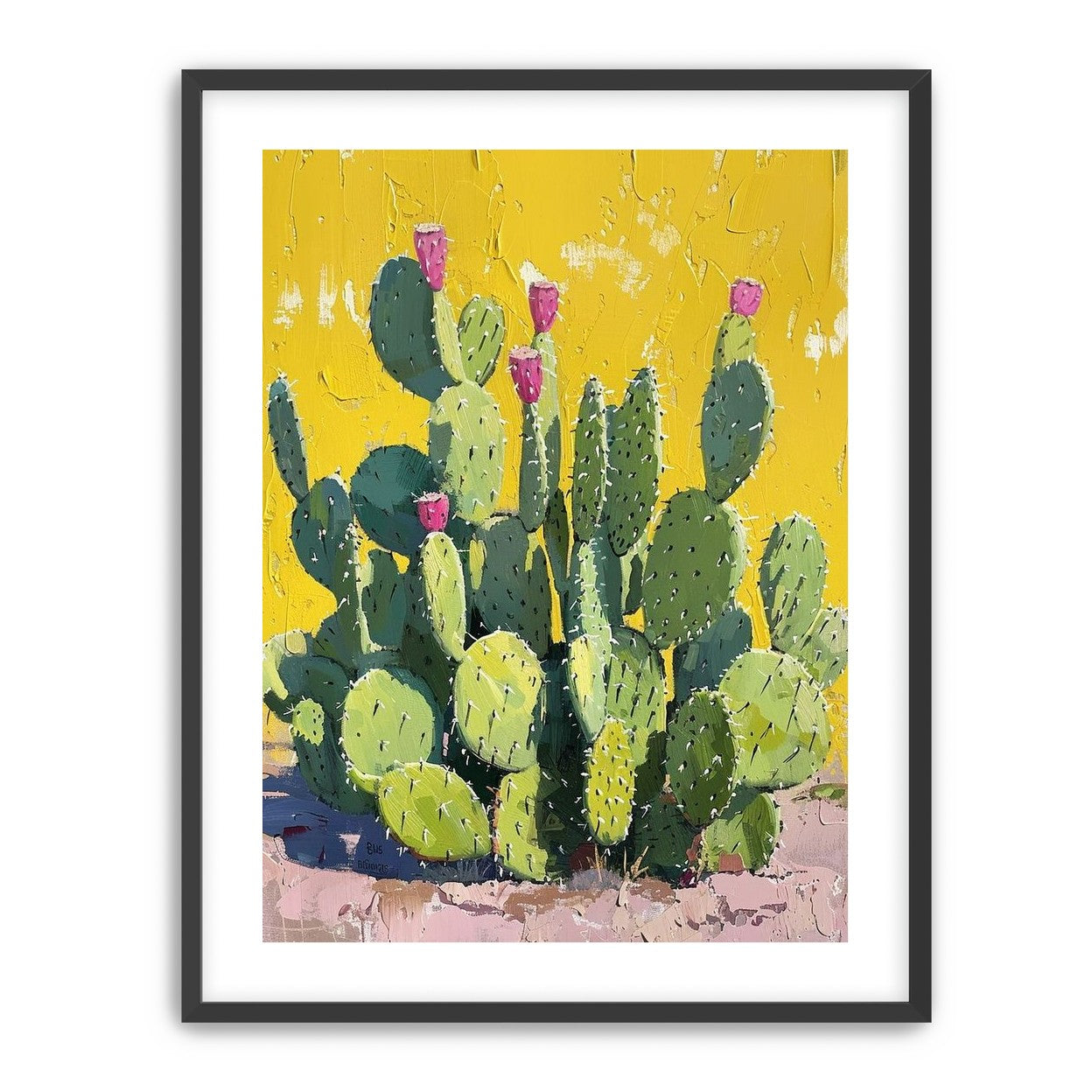Pink blooms in yellow heat