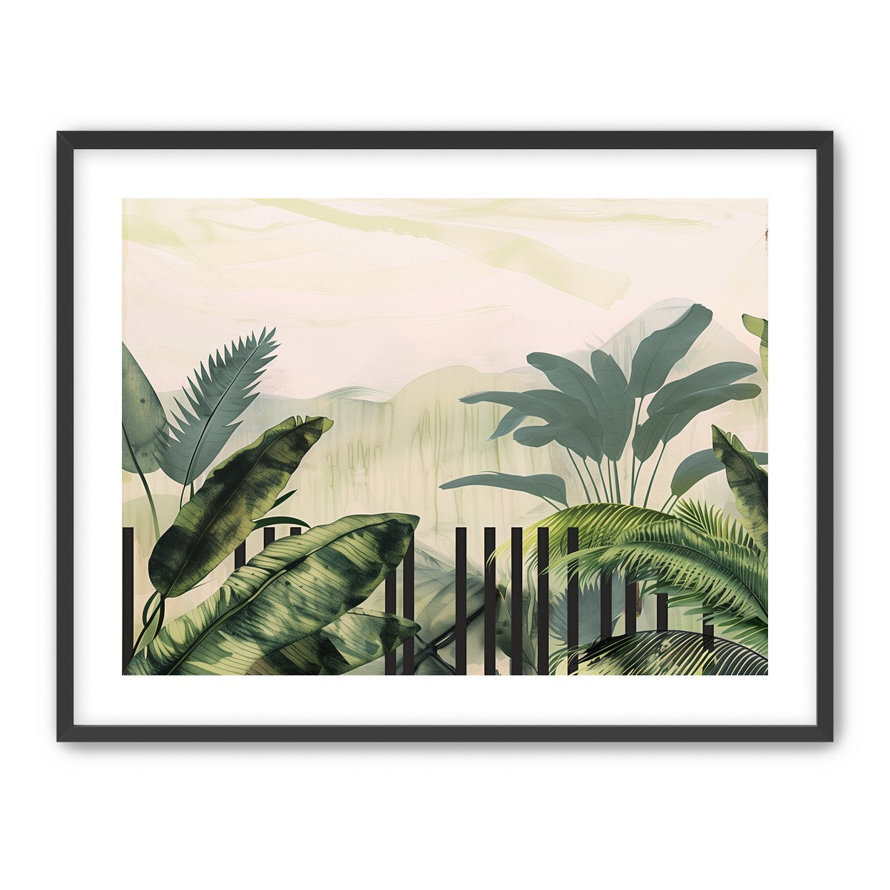 Black posts in the palms