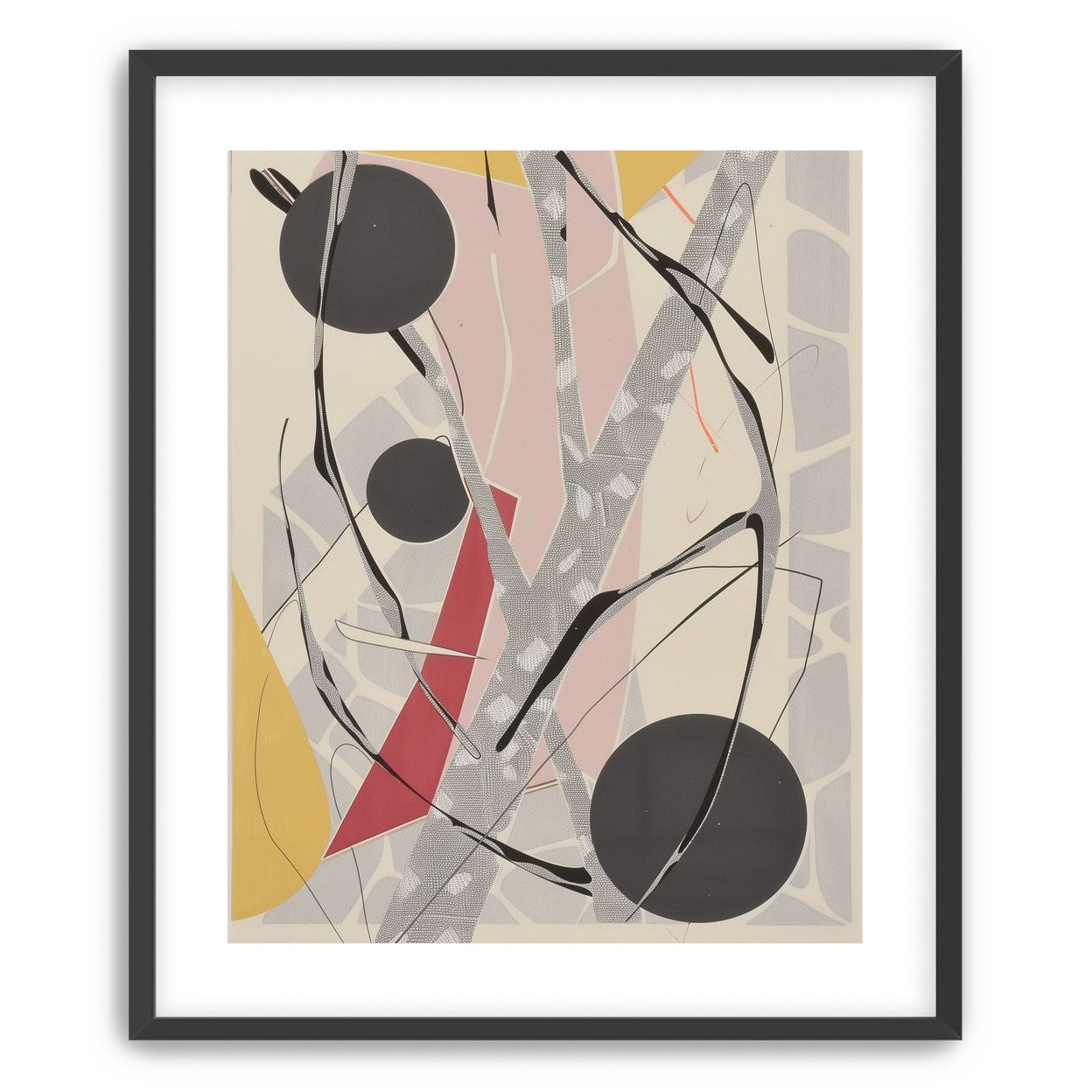 Layered circles with red wedge