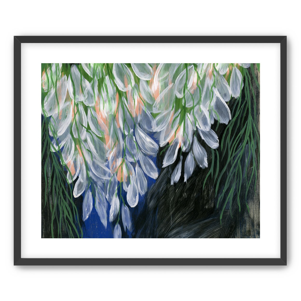 White petals over deep green