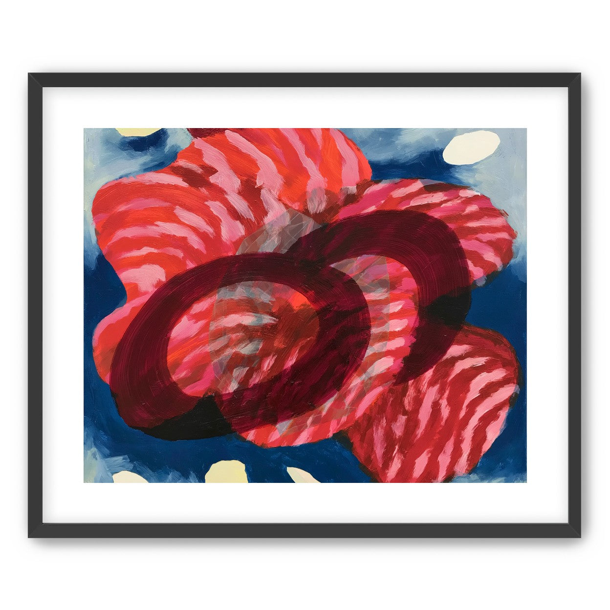 Red stripes pressing through blue