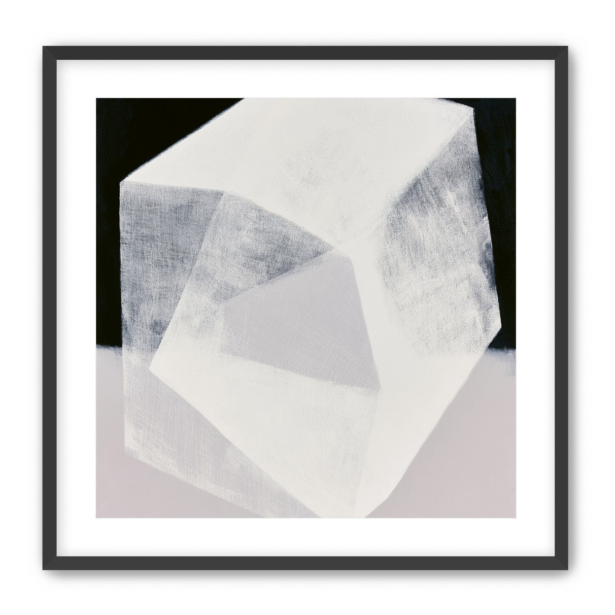 Milkwhite facets in deep black