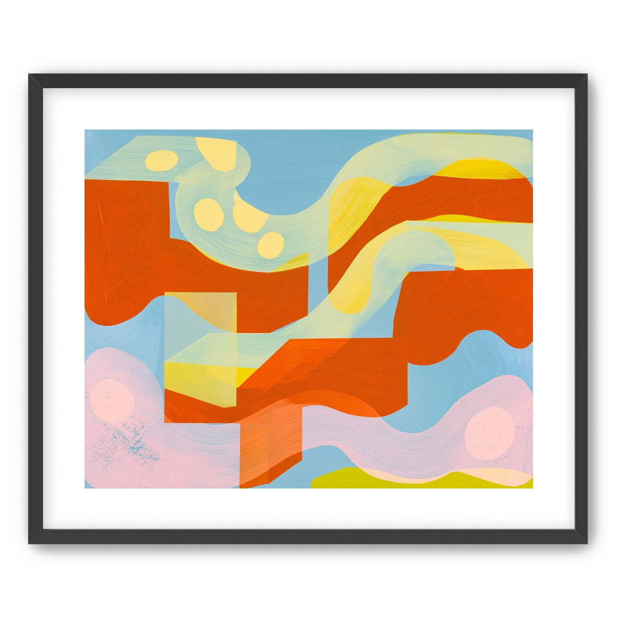Orange bands within blue field
