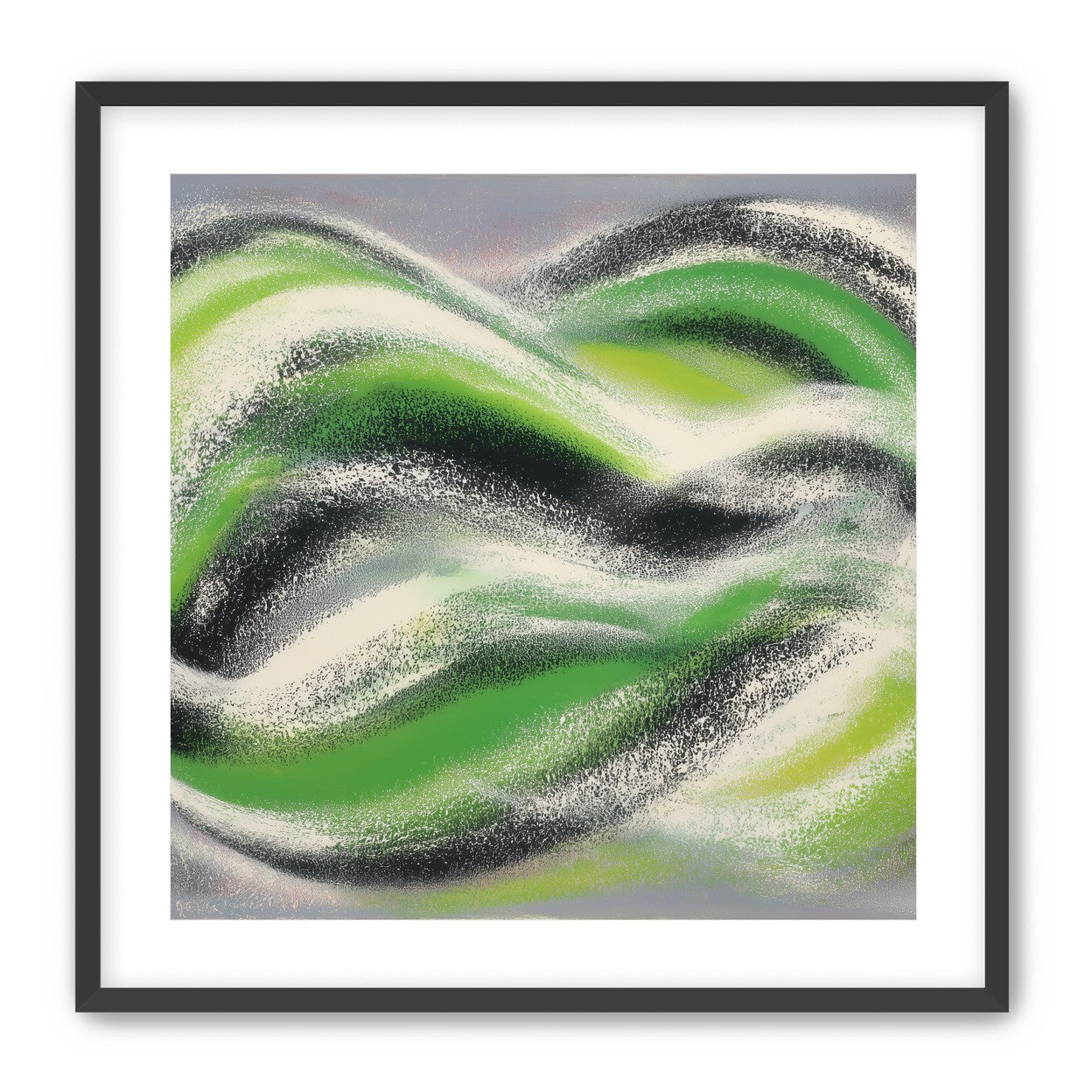Green bands under white spray