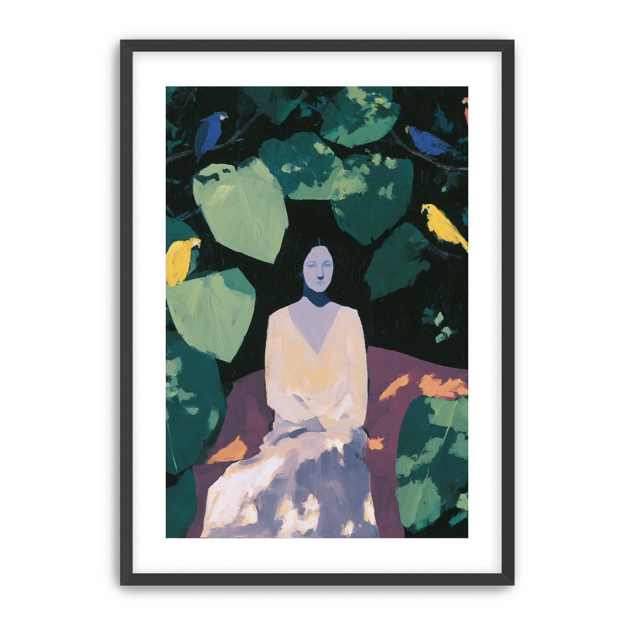 Pale dress under green leaves