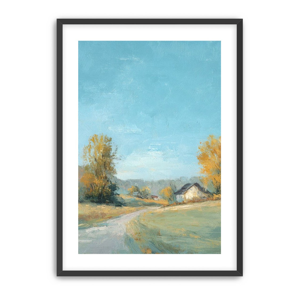 Blue sky over the farmhouse