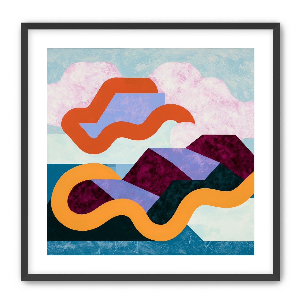 Orange bands across mountains