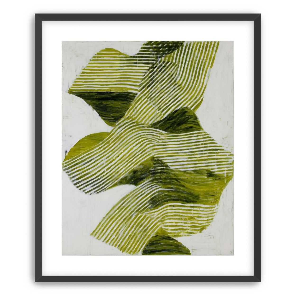 Olive stripes across white