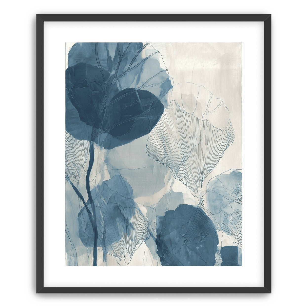 Indigo leaves on paper