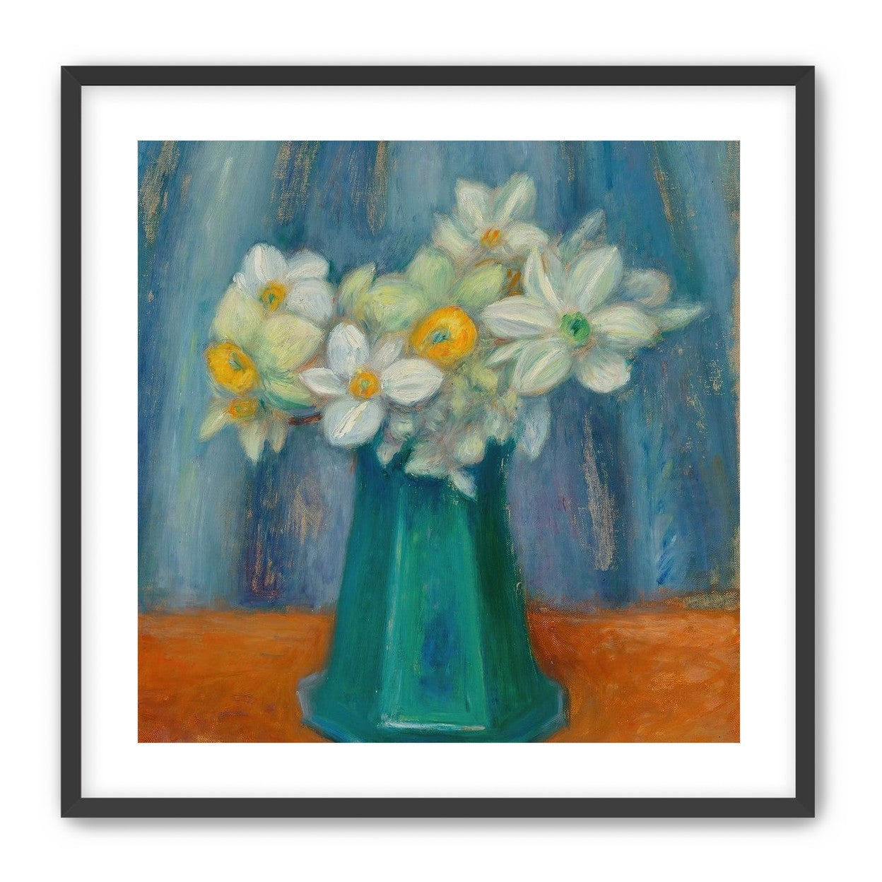 Daisies in green glass