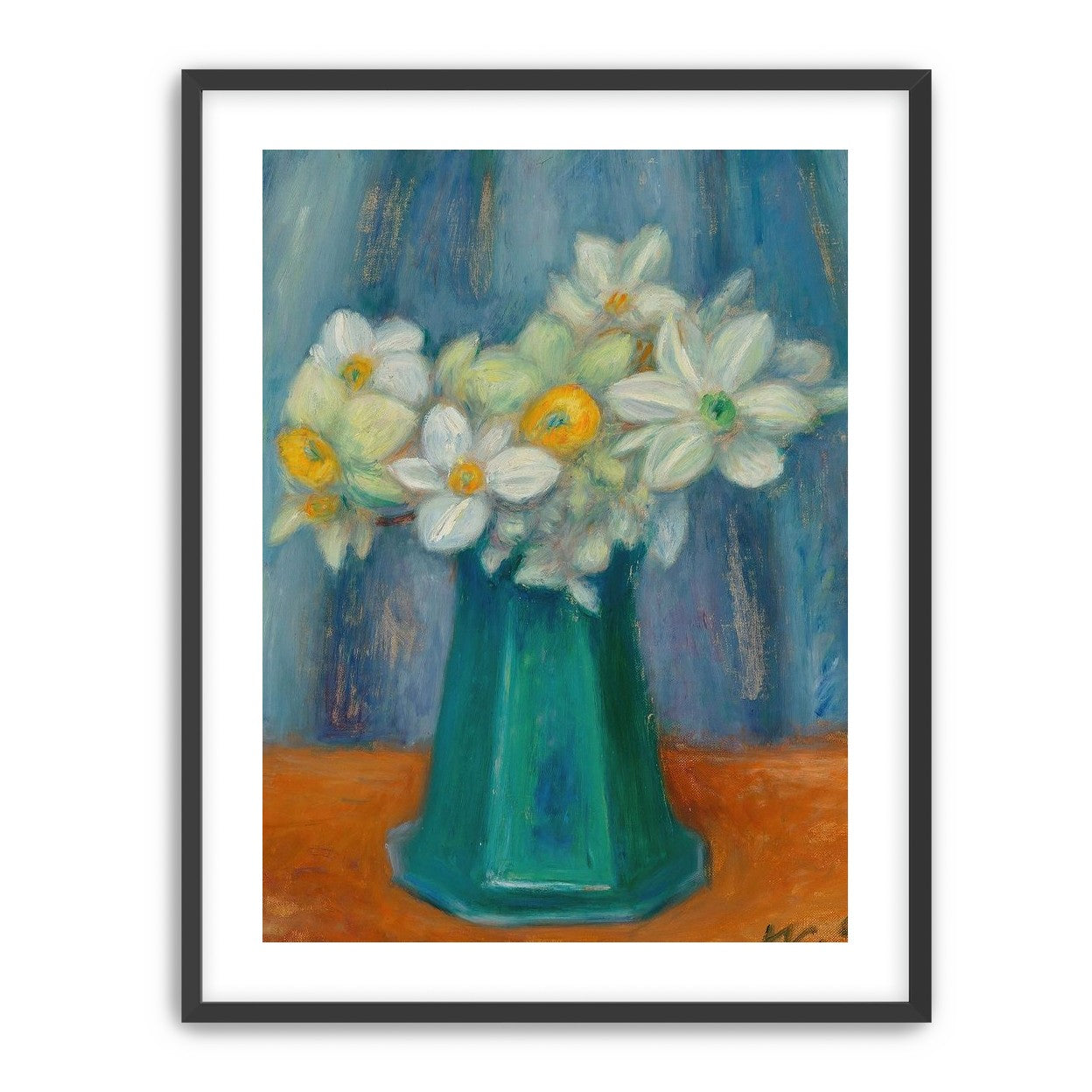 Daisies in green glass