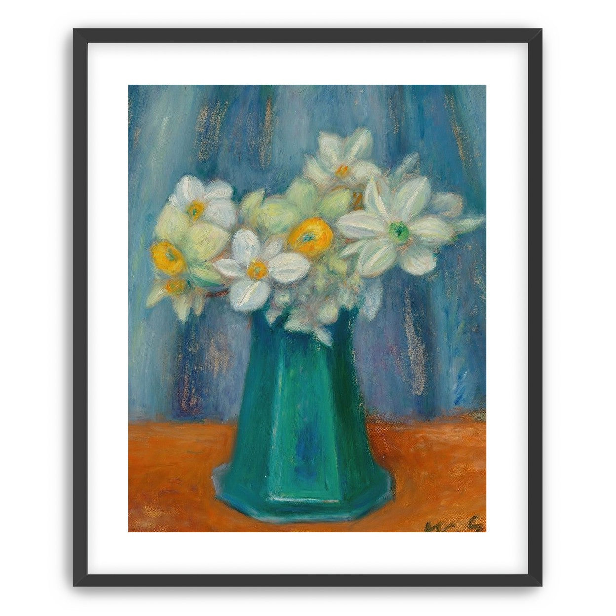 Daisies in green glass