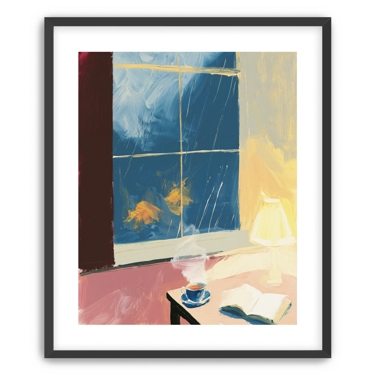 Lamplight on the rainy window