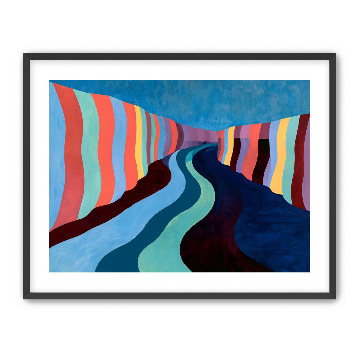 Coral stripes along the bend