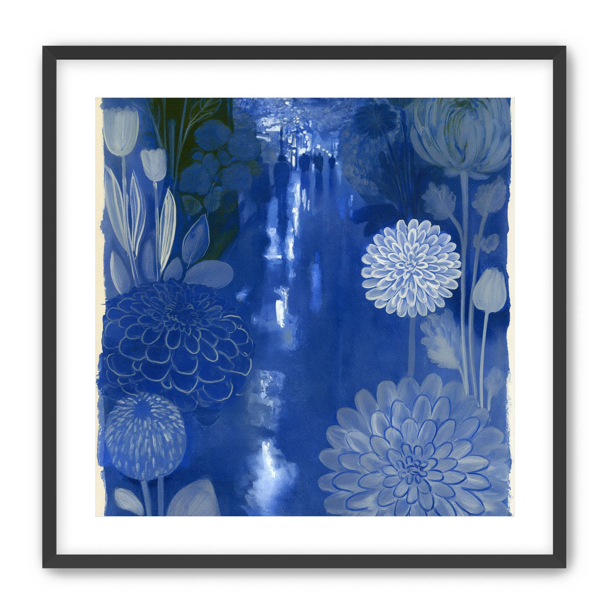 Blue garden night walk