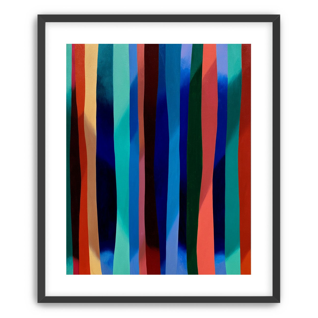 Blue shadow under bright stripes