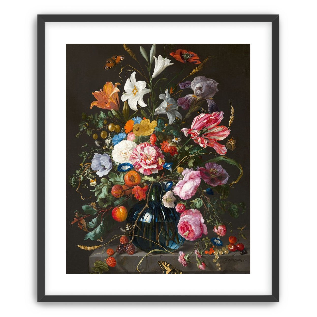 Butterflies over the blue vase