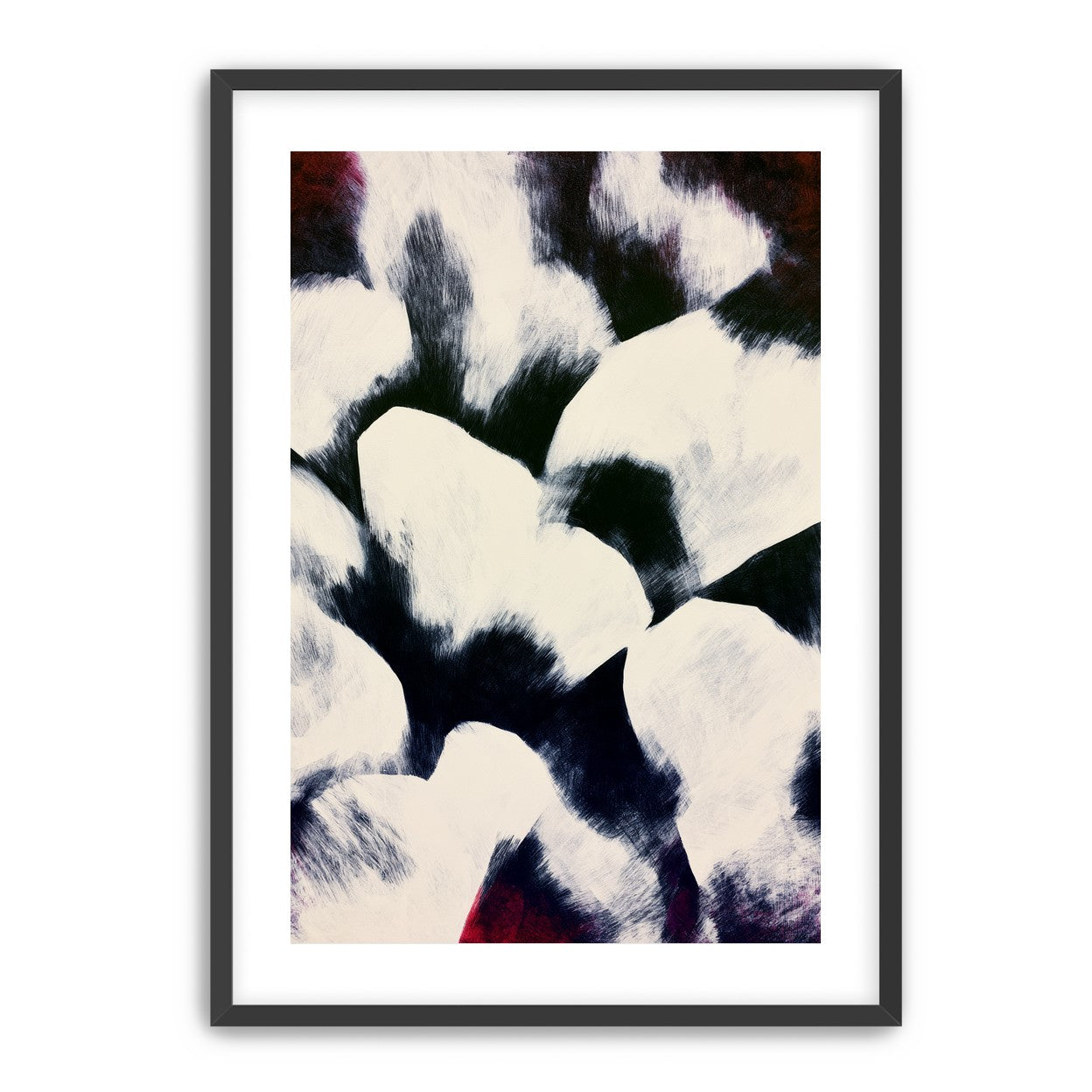 White blocks among dark ground