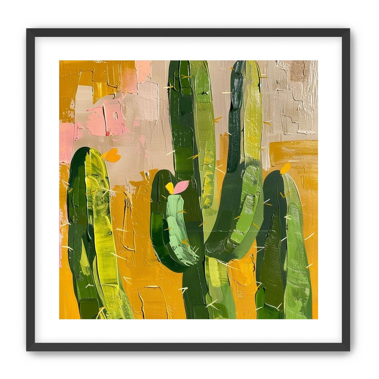 Cactus forms within ochre field