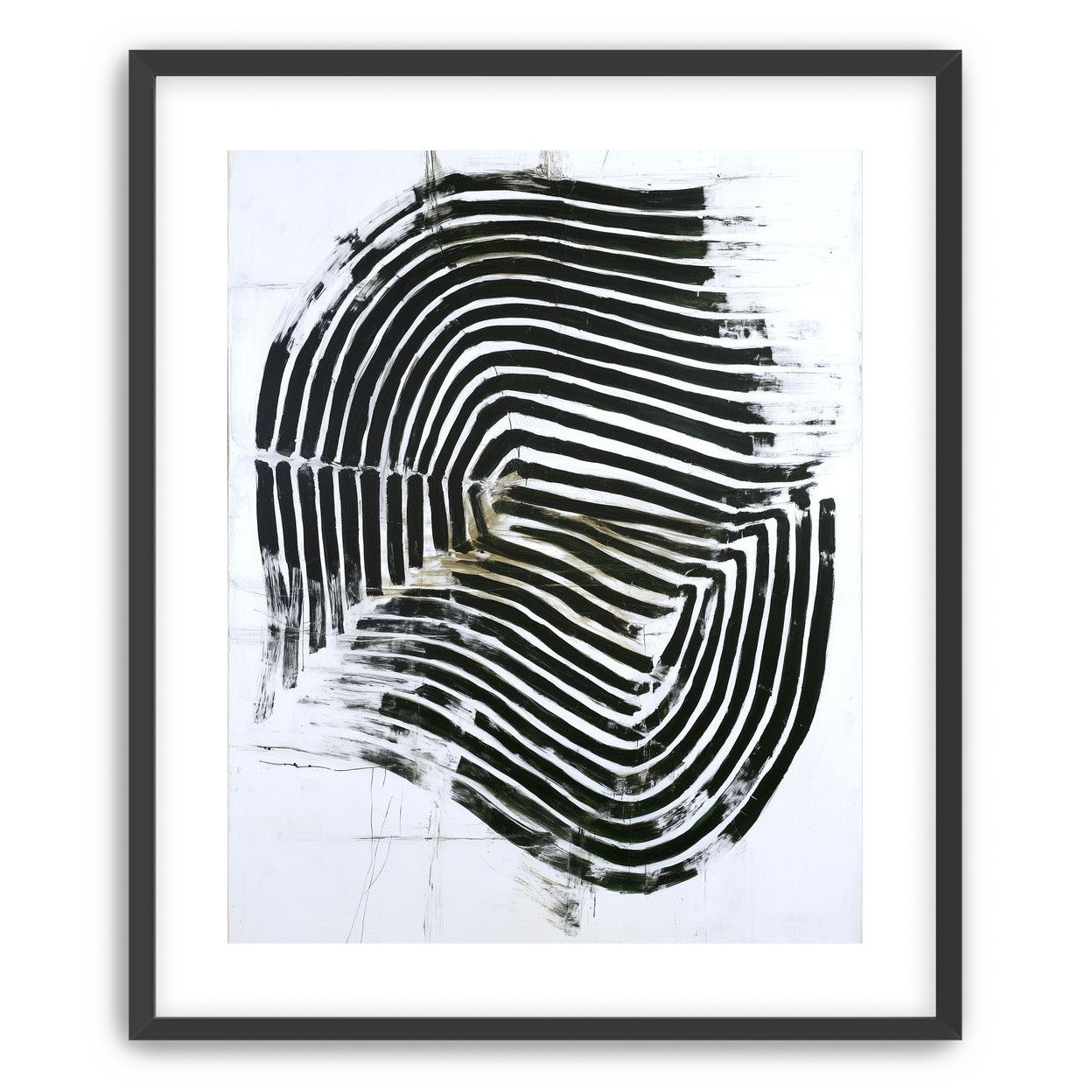 Black bands turning inward