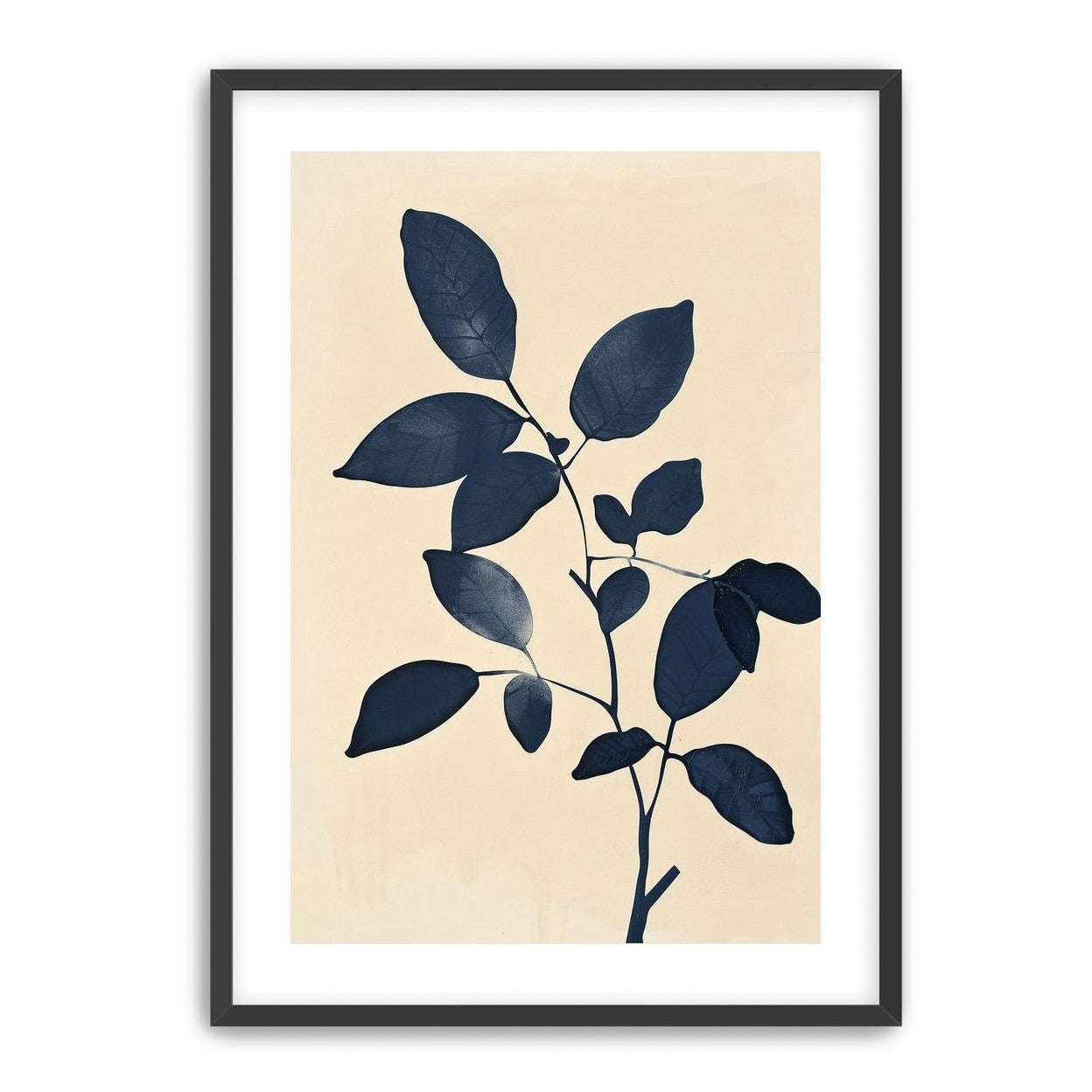 Indigo leaves on cream