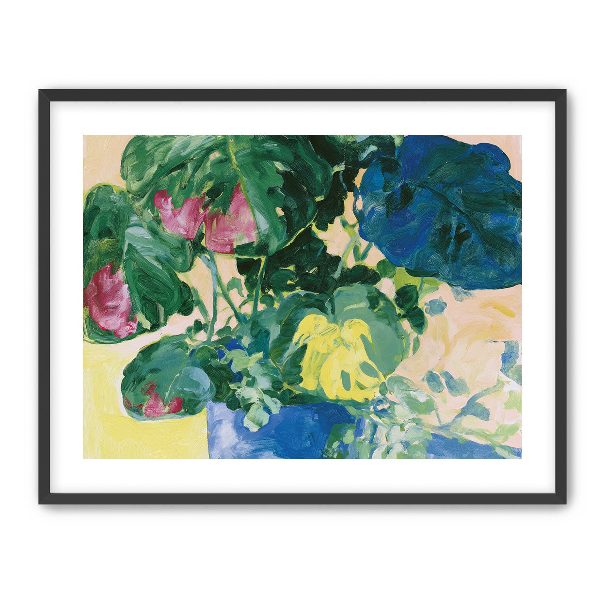 Flowers among broad leaves