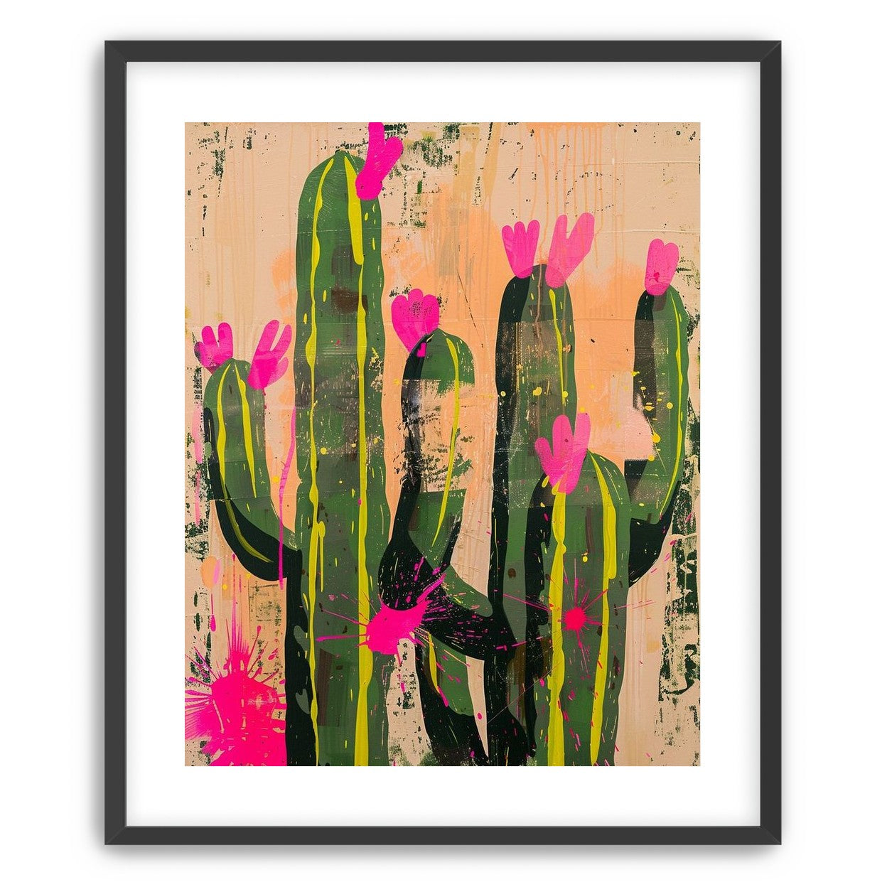 Pink blooms on cacti