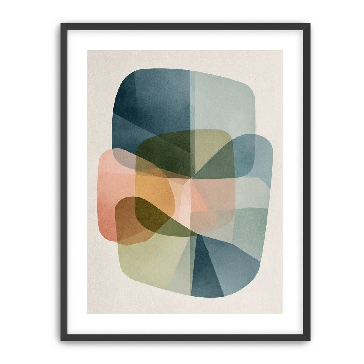 Muted blues folding through peach