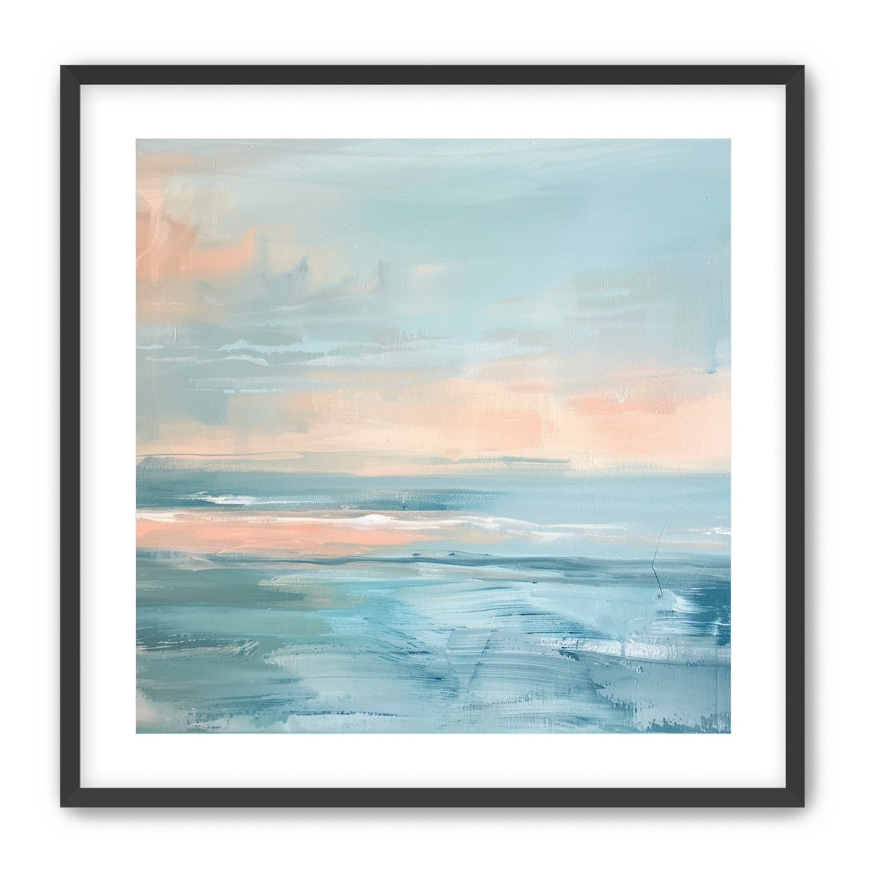 Peach light on blue sea