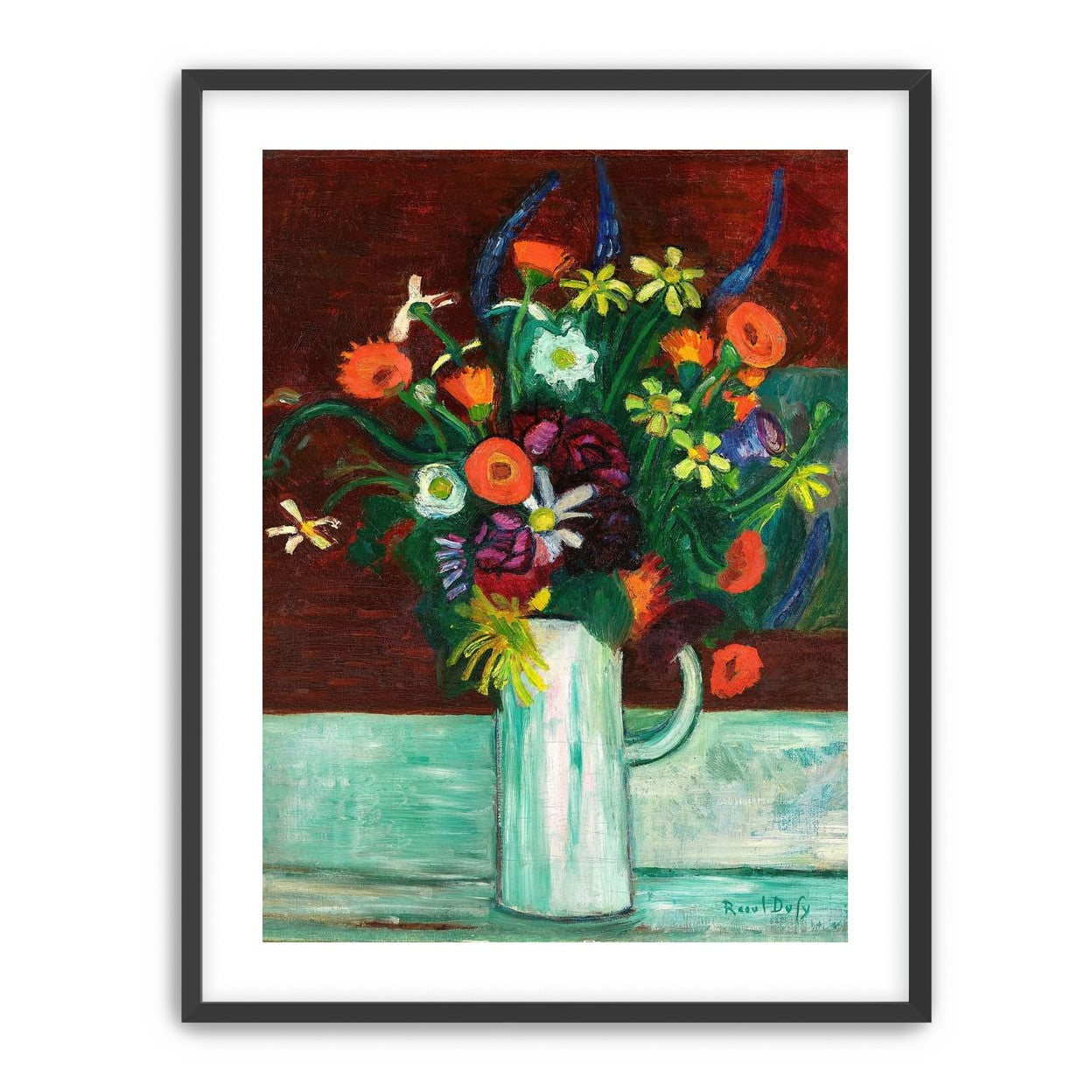 Flowers above the green table