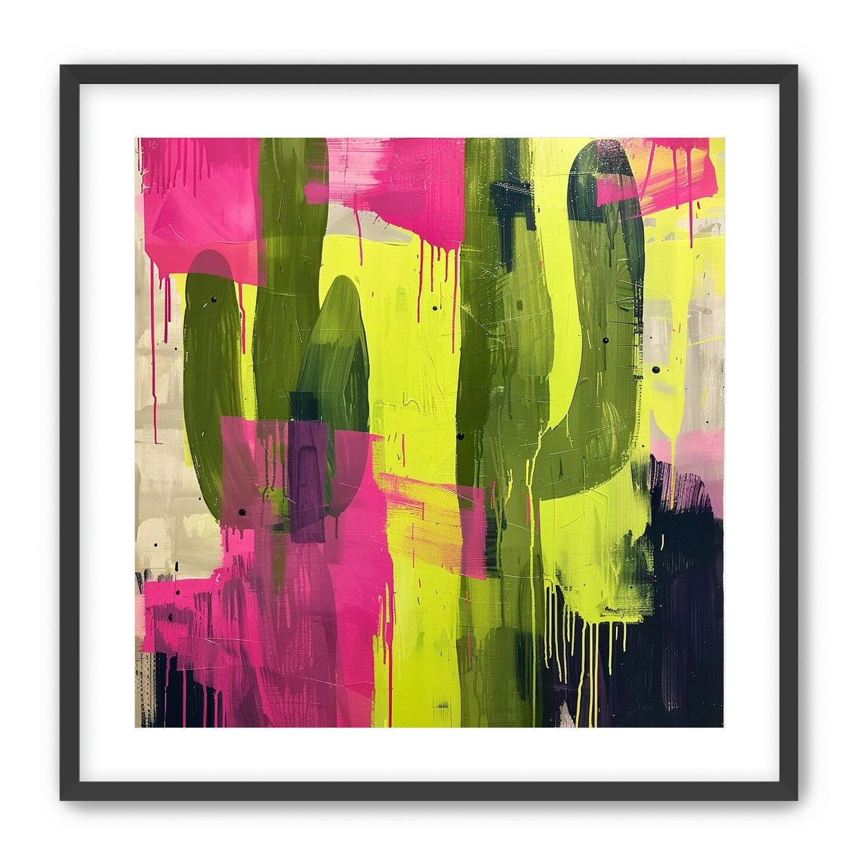Dark columns within neon wash