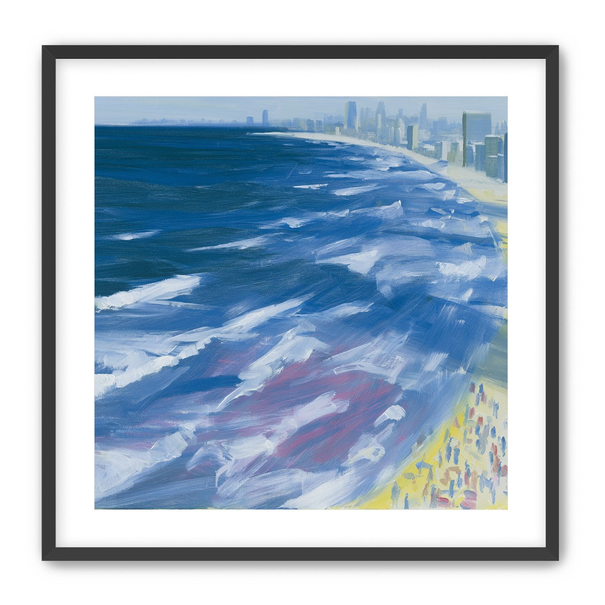 White surf along the skyline