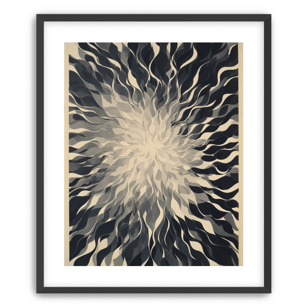 Pale center in black sweep