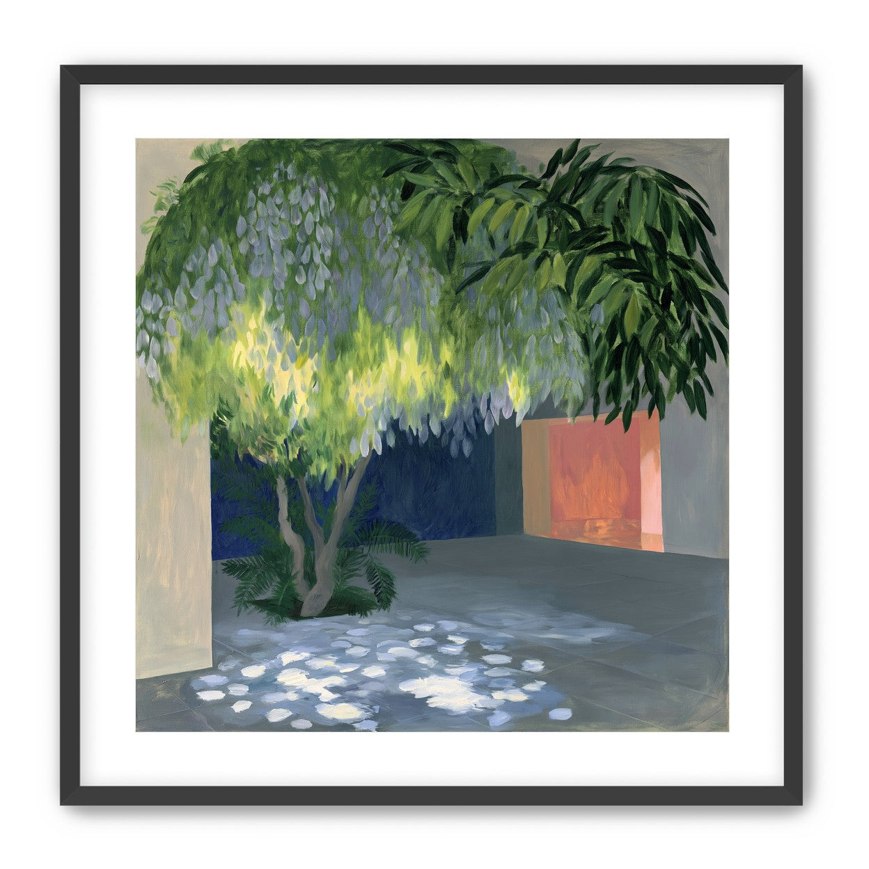 Spotted light under blossoms