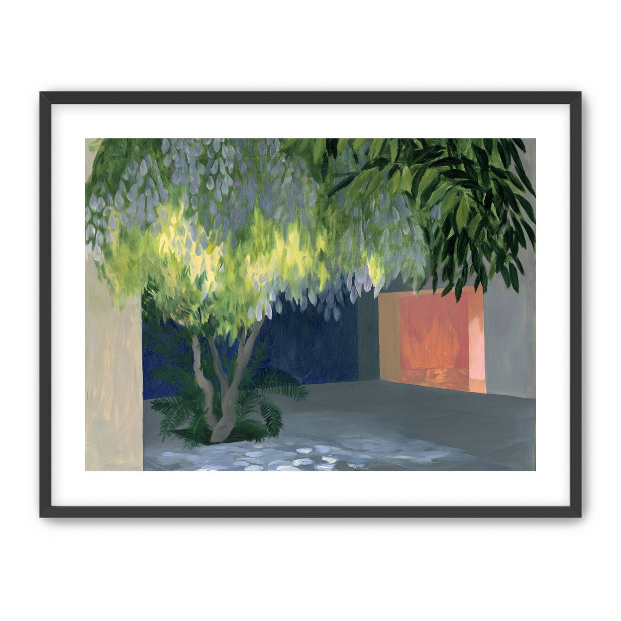 Spotted light under blossoms