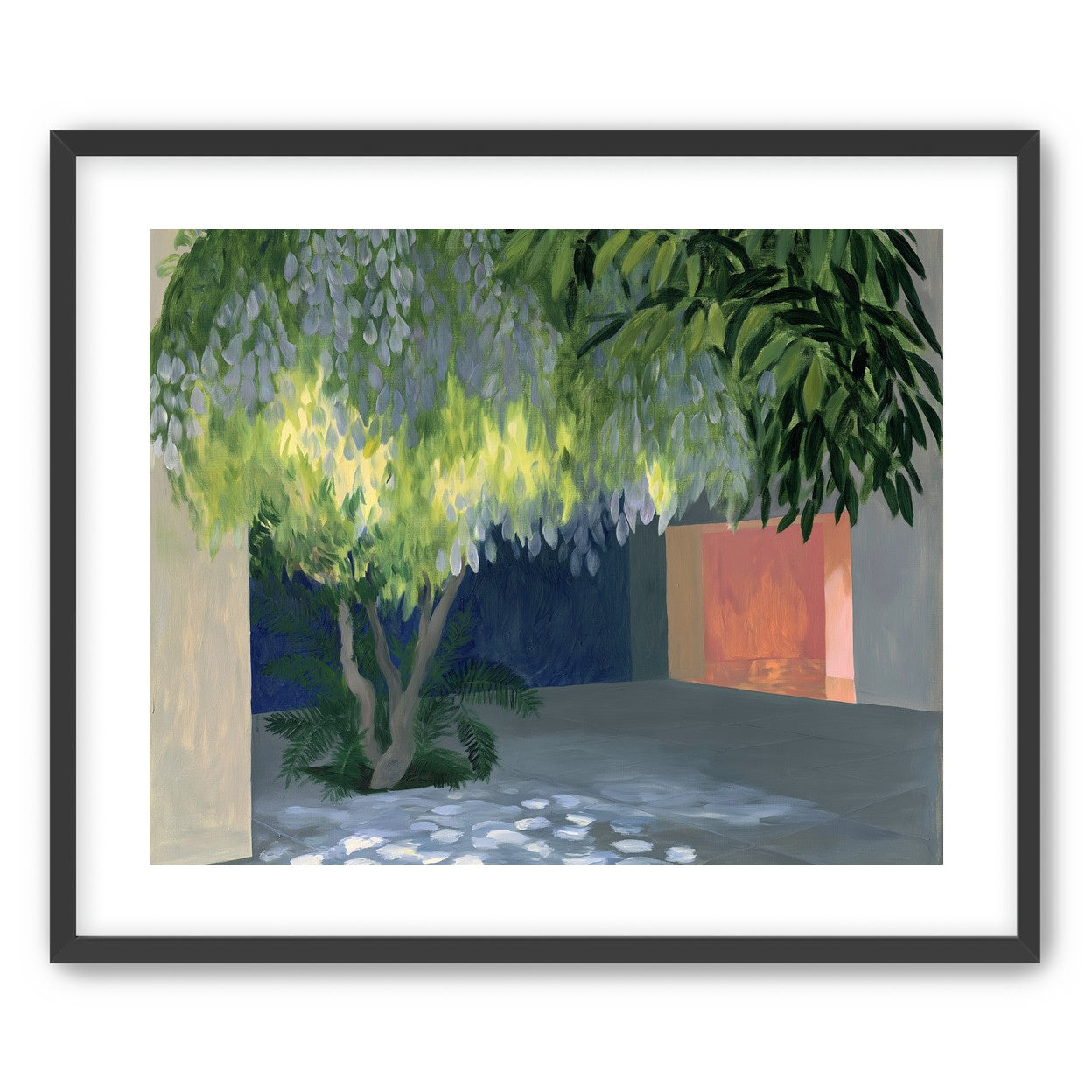 Spotted light under blossoms
