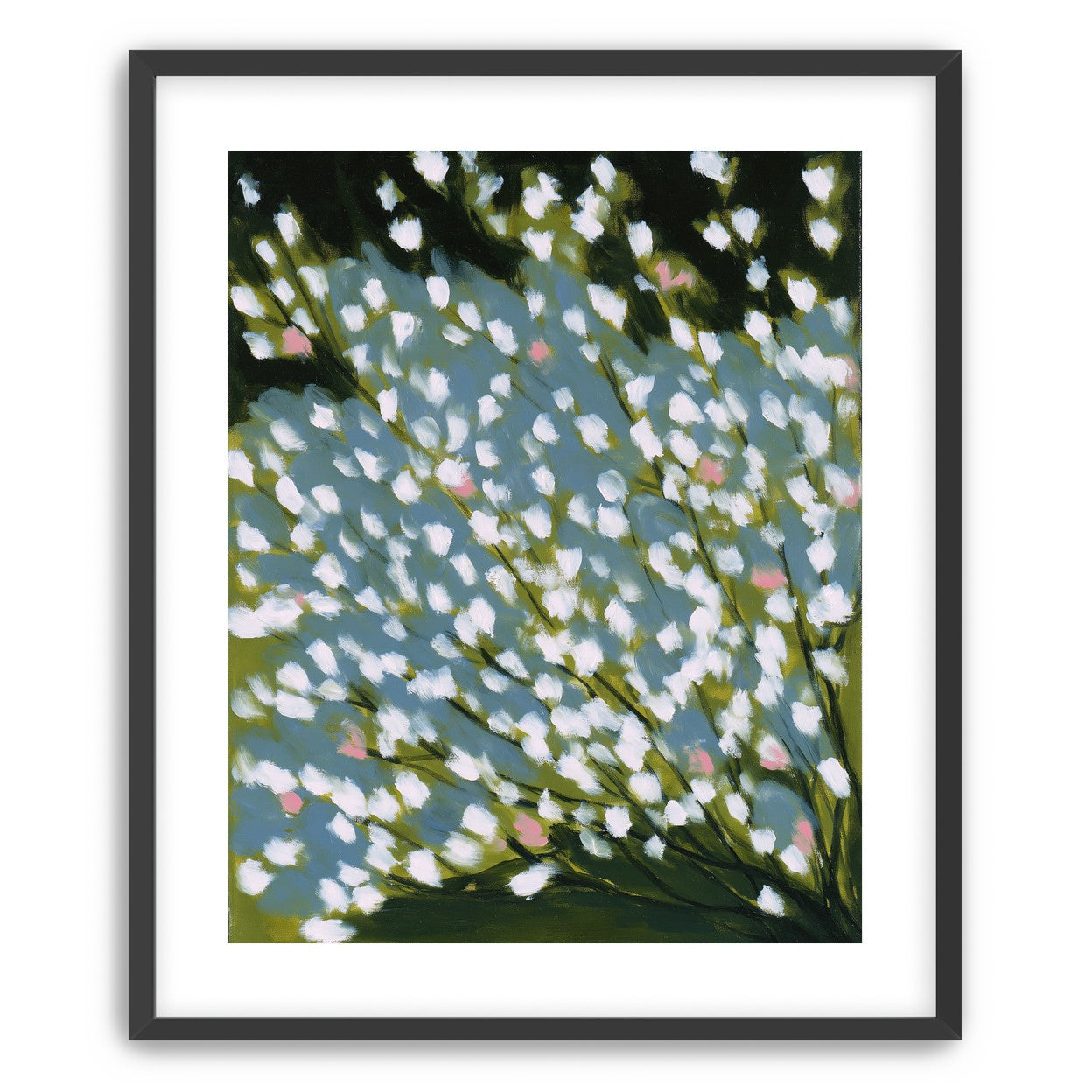 Pink breaks the white field