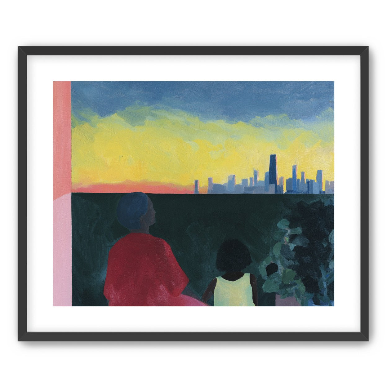Yellow sky over the skyline