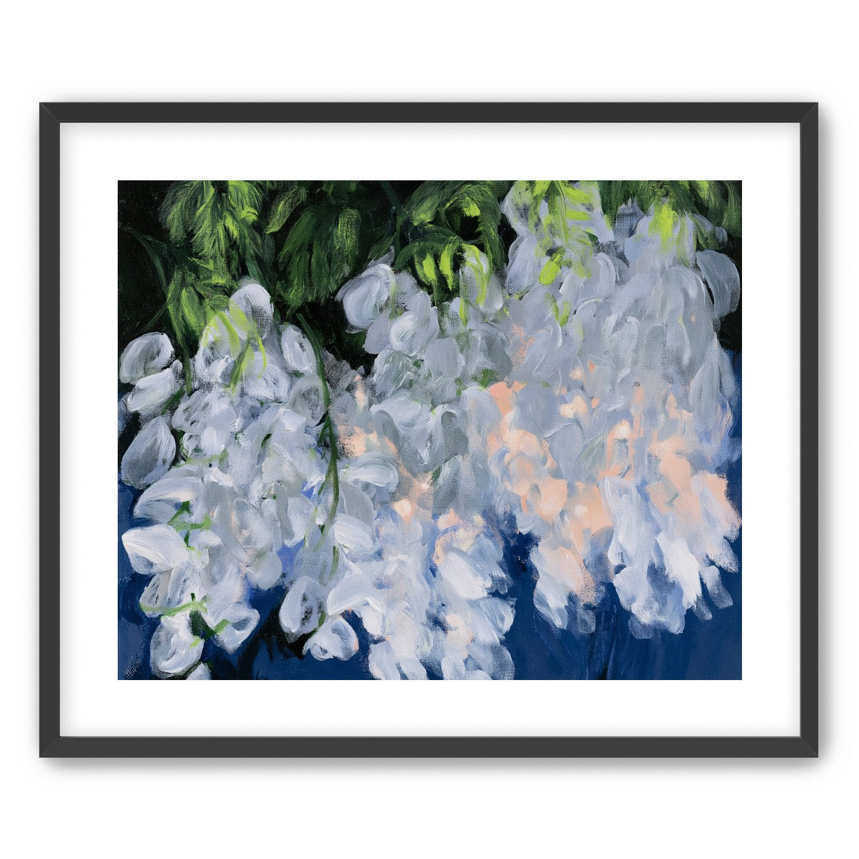 White blooms in blue shade