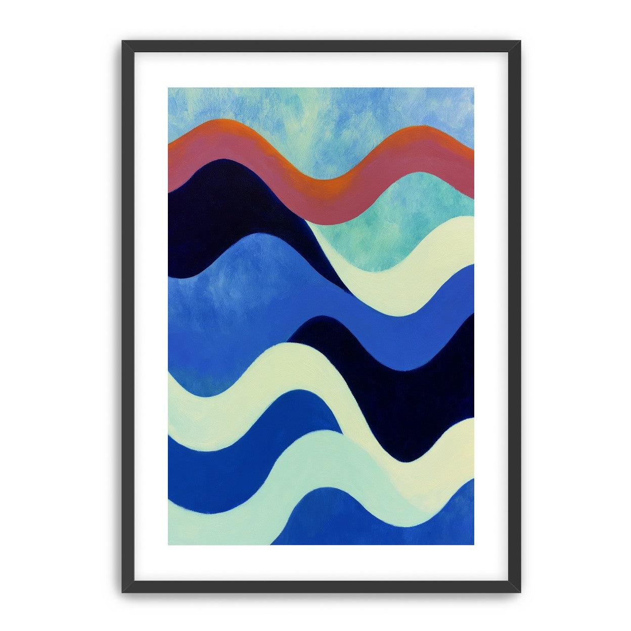 Rust red over deep blue