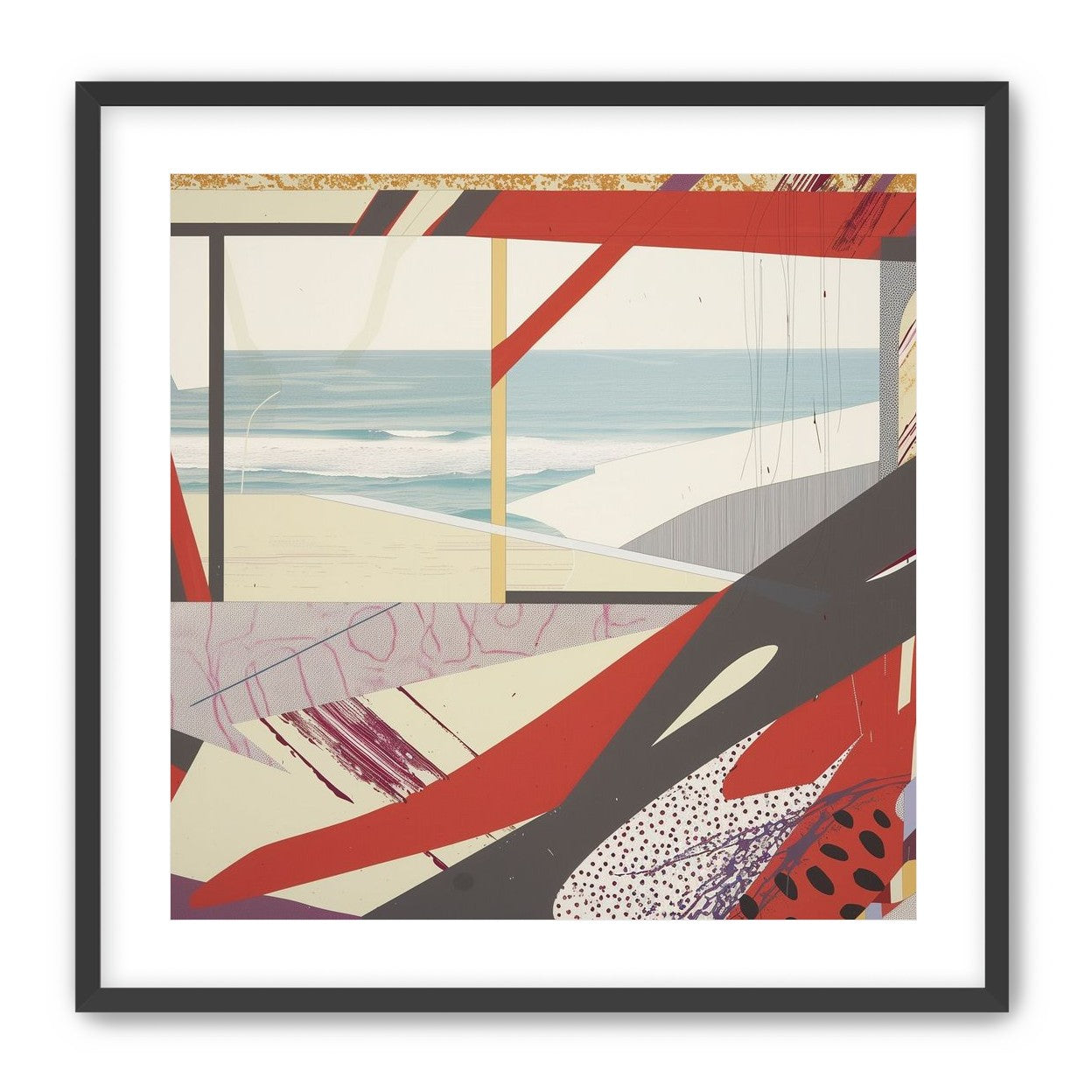 Beach horizon within angled bands