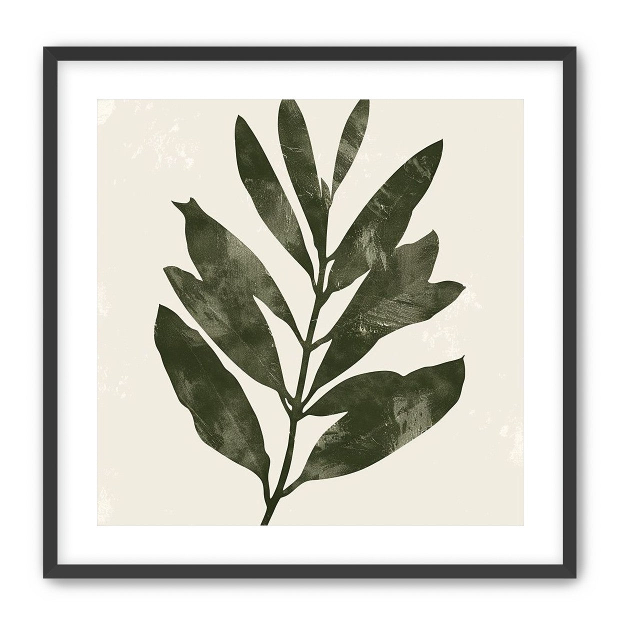 Still branch on pale paper