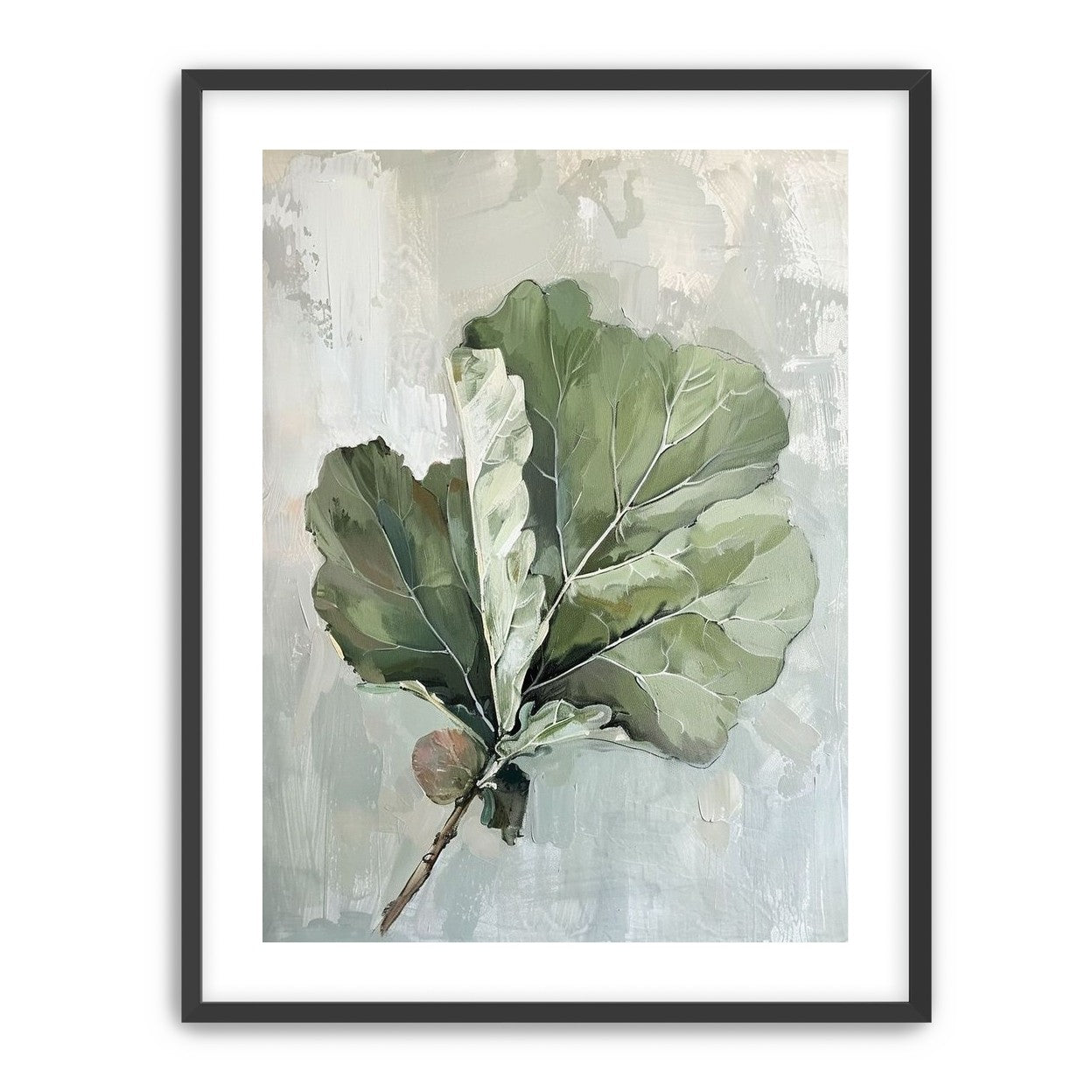 Green leaves in pale wash