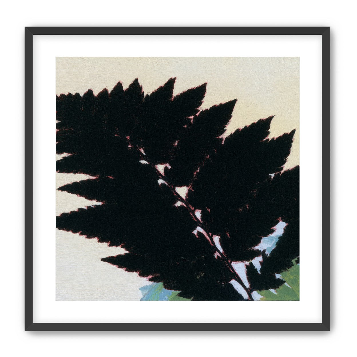 Black leaves on pale ground