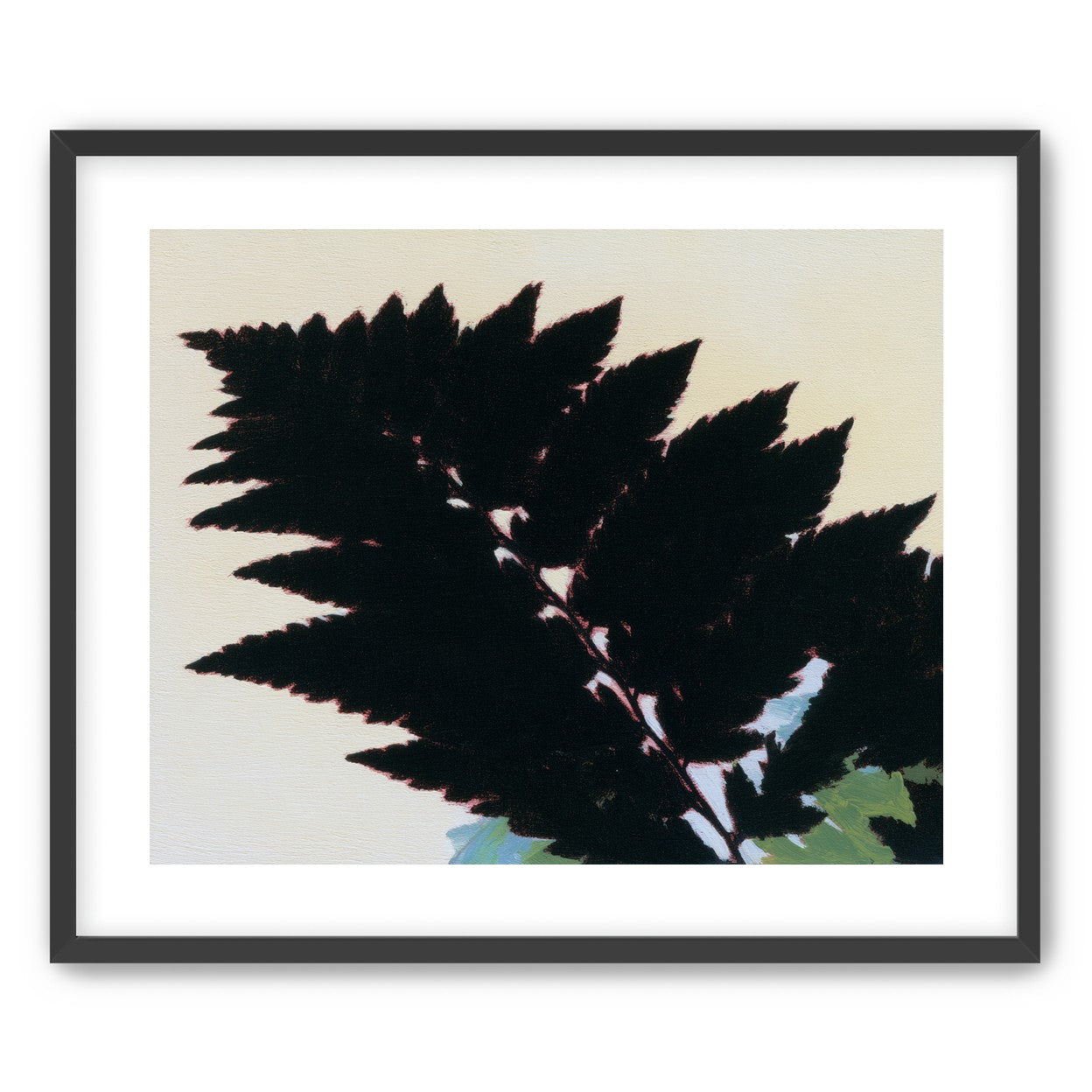 Black leaves on pale ground
