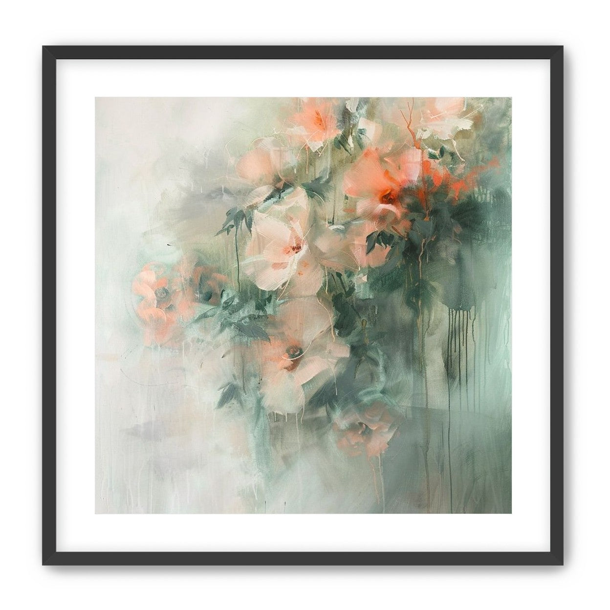 Pale flowers within the mist