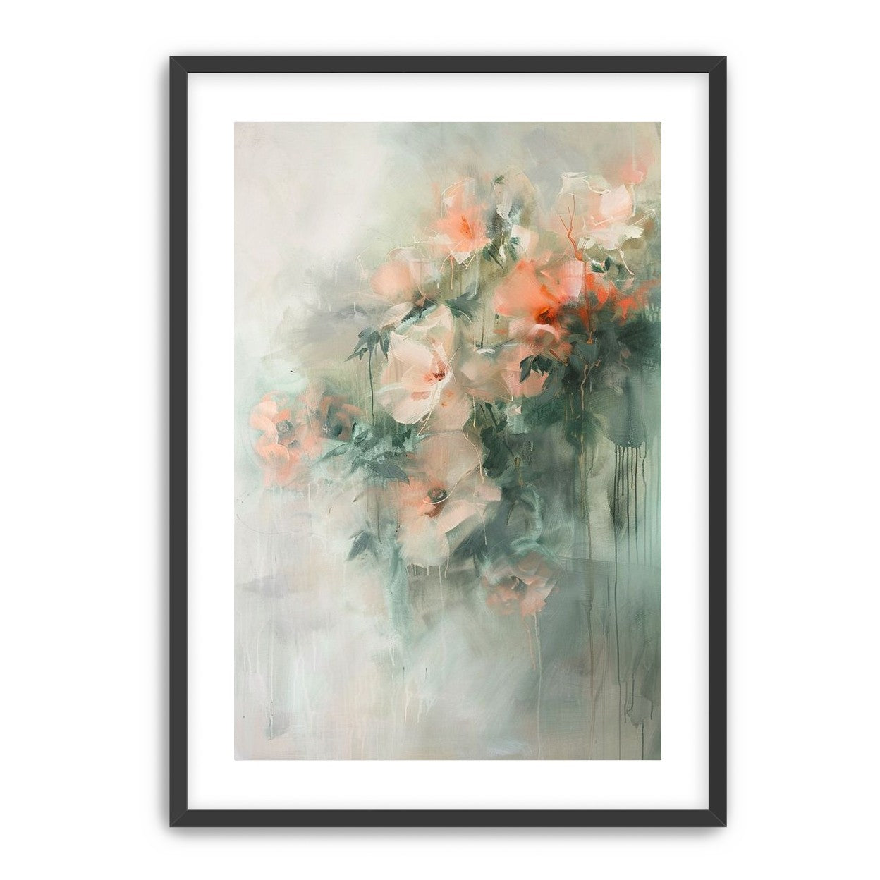 Pale flowers within the mist