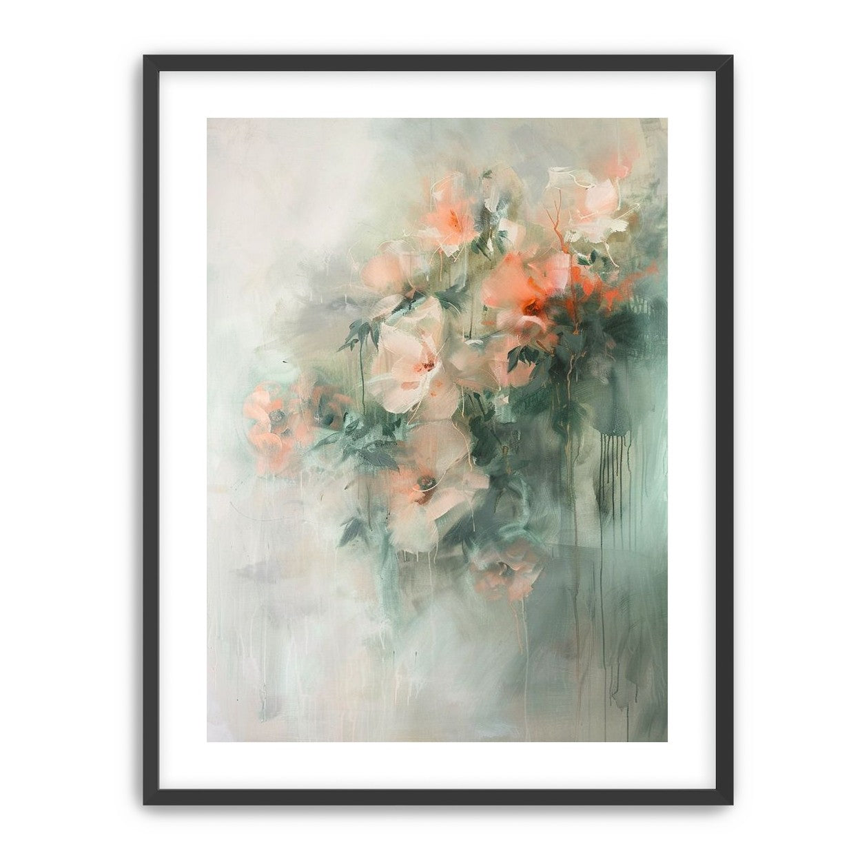 Pale flowers within the mist